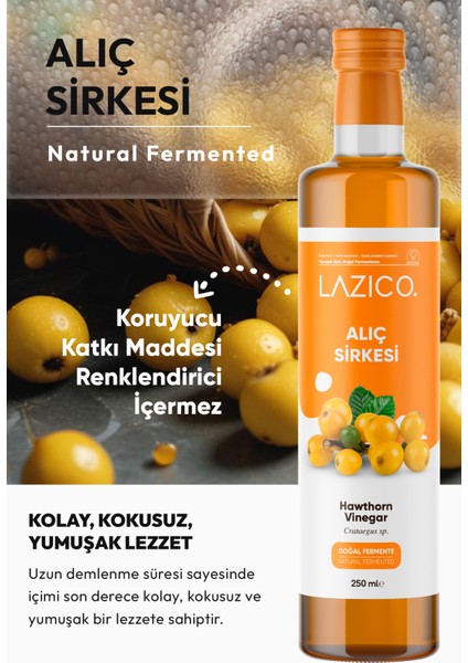 Doğal Fermantasyon Alıç Sirkesi 250 ml fiyatları