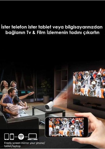300PRO 4K Destekli Android 12 Akıllı Projeksiyon Cihazı 200ANSI 130 Inç Ekran Wifi Bluetooth HDMI