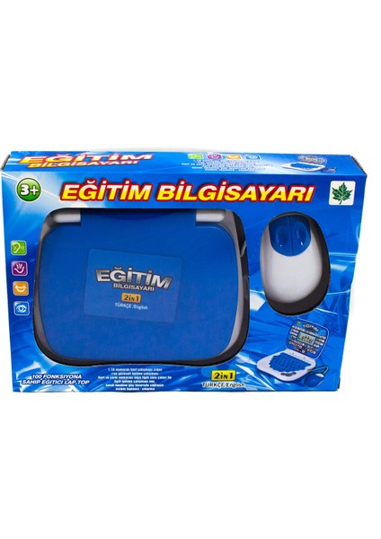 Oyuncak Eğitici Laptop Bilgisayar Türkçe-Ingilizce Mavi