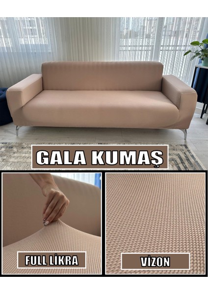 Yeni Gala Kumaş Üçlü Koltuk & Çekyat Koltuk Kılıfı