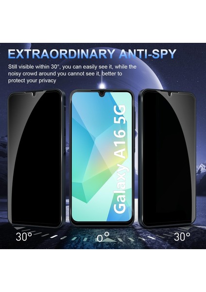 Samsung Galaxy A16 Hayalet Ekran Koruyucu Cam Tam Kapatan Gizli Tamperli Ekran Camı 5d Parlak Privacy Glass
