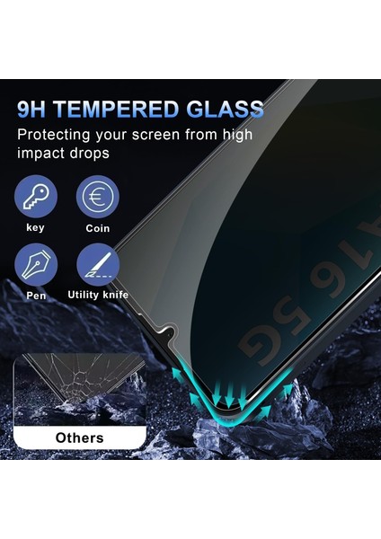 Samsung Galaxy A16 Hayalet Ekran Koruyucu Cam Tam Kapatan Gizli Tamperli Ekran Camı 5d Parlak Privacy Glass