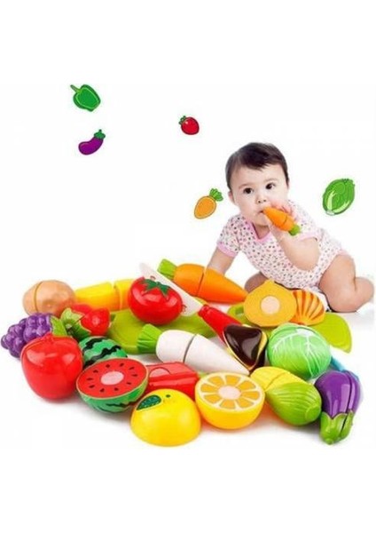 Cırt Cırtlı Oyuncak 41 Parça Meyve Kesme Seti