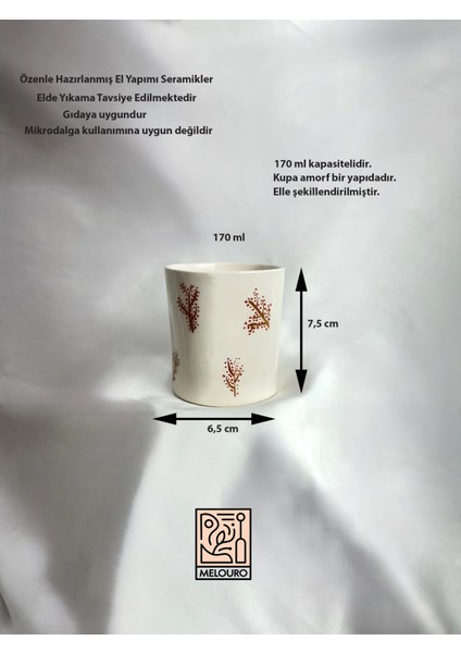 Kokina Çiçeği El Yapımı Seramik Bardak, Yılbaşı Kupa