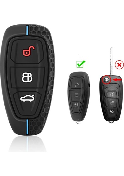Ford Focus Fiesta Mondeo Kuga C Max Silikon Anahtar Kılıfı (1 Adet)