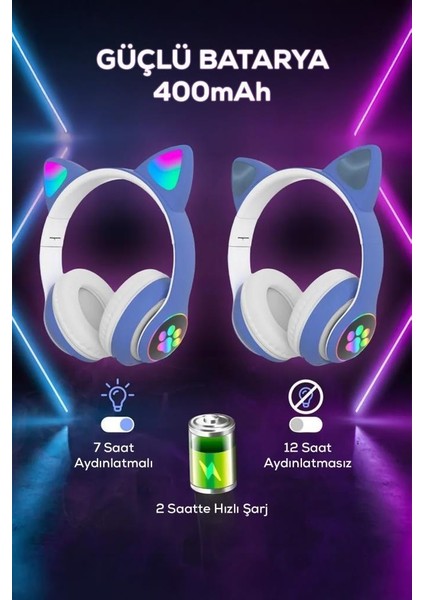 Rgb Işıklı Kedi Kulaklık | Eğlenceli Tasarım ve Yüksek Ses Kalitesi fırsatları