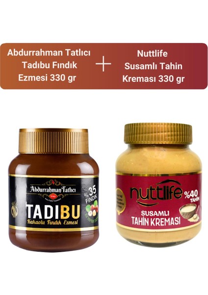 Abdurrahman Tatlıcı Tadıbu 330 Gr+ Nuttlife Susamlı Tahinli Kreması 330 gr