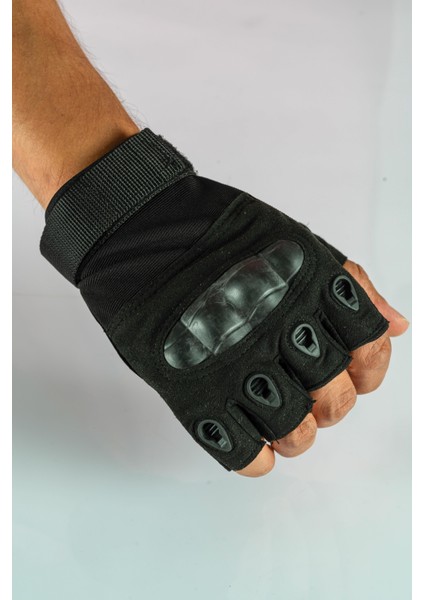 Outdoor Kesik Parmaksız Eldiven Asker Polis Dağcı Sporcu Bisikletçi Kemik Eldiveni - 004