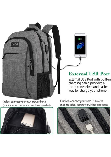 Erkekler Için Arka Paket, Büyük Kapasitet, Çok Çalışan Lise Öğrencilerin Arka Paketi, USB Iş Yolculuğu Çantası (Yurt Dışından)
