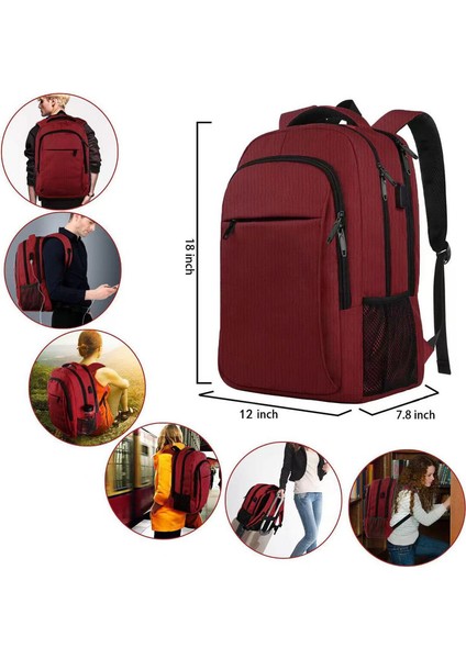 Erkekler Için Arka Paket, Büyük Kapasitet, Çok Çalışan Lise Öğrencilerin Arka Paketi, USB Iş Yolculuğu Çantası (Yurt Dışından)