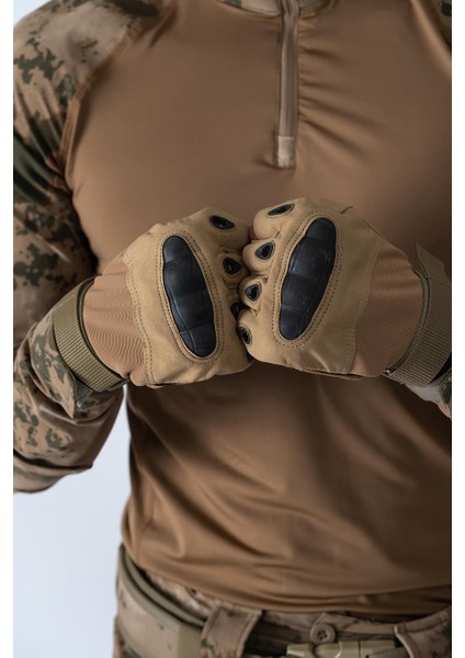 Combat Tactical Outdoor Kesik Parmaksız Eldiven Asker Polis Dağcı Sporcu Bisikletçi Kemik Eldiveni - 004