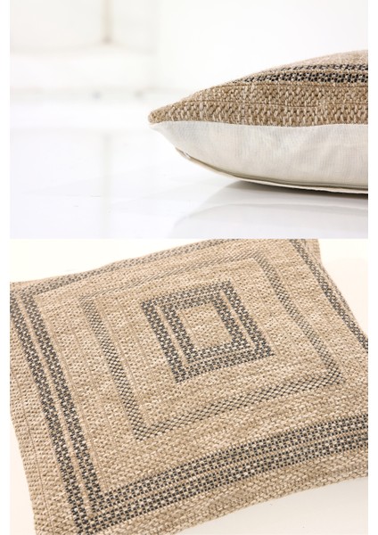 Yılbaşı Özel Avanos Yuvarlak Jüt Halı Kırlent Kılıfı Sisal Kilim Dokuma 2'likırlent Yılbaşı Paketi