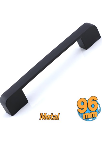 Radus Siyah Metal Kulp 96 mm -9.6 cm Mobilya Çekmece Mutfak Dolabı Dolap Kulpları