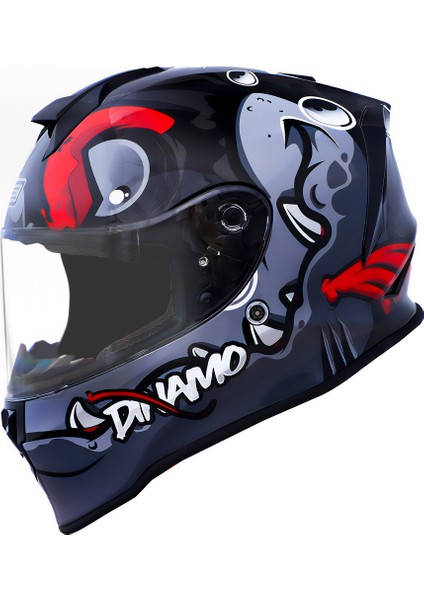 Dinamo Fishuga Siyah-Kırmızı-Gri Kask