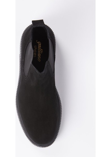 Bogota Deri Siyah Süet Eva Hazır Taban Bot modelleri