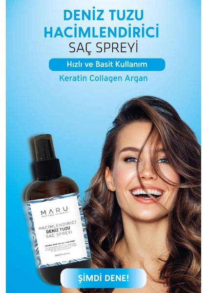 MARU Hacim Ve Dolgunluk Veren Deniz Tuzu Saç Spreyi  250 ml