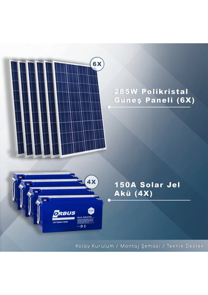 8 Kw Solar Paket Sistem (8000W/GÜN)