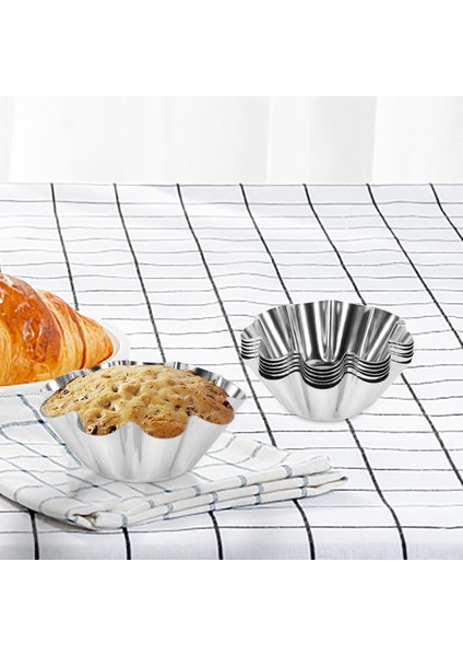 6 Adet Paslanmaz Kek Kalıbı, Cupcake, Tart, Tartolet, Brownie, Topkek, Muffin Kalıbı
