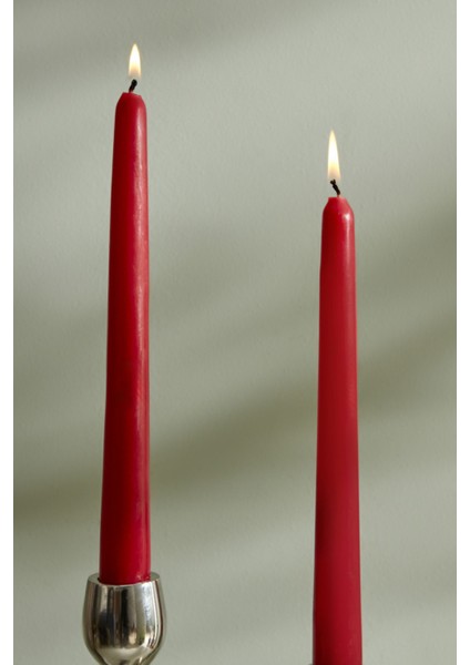 Andy 2li 24 cm Kırmızı Şamdan Mum