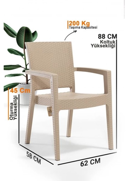 6 Adet Victor Koltuk Rattan Bahçe Balkon Masa Takımı 6 Kişilik Large 90 x 150 cm Camlı Set Pro 1. Kalite