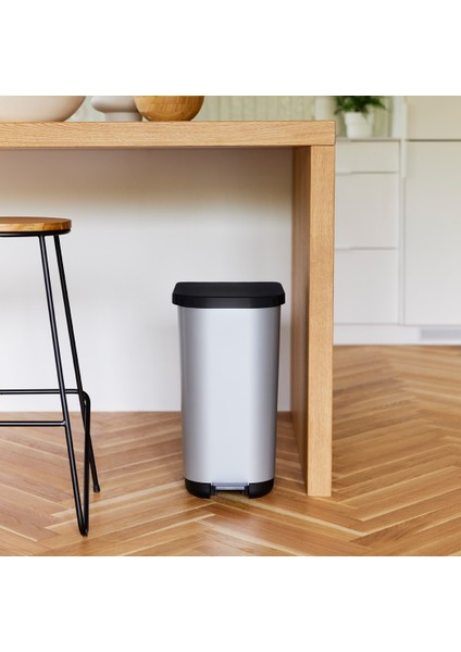 Ribo Pedal Bin 35LT Metalik Gri