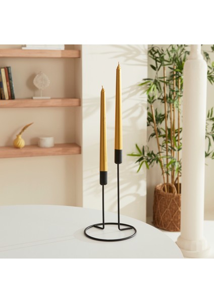 Andy 2li 24 cm Altın Şamdan Mum