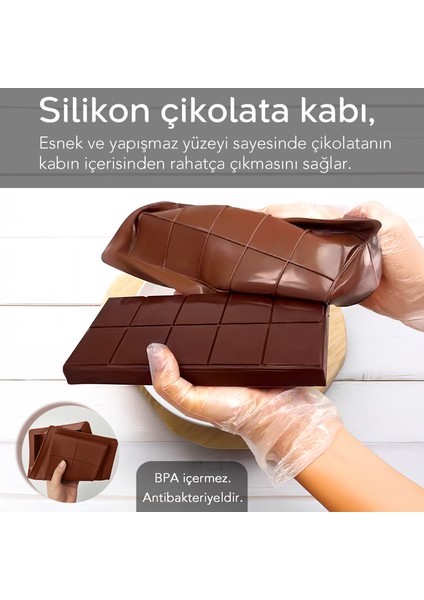 3 Adet Dubai Çikolatası Kalıbı - Büyük Tablet Çikolata Kalıbı Silikon Kalıp modelleri