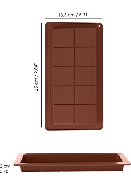 4 Adet Dubai Çikolatası Kalıbı - Büyük Tablet Çikolata Kalıbı Silikon Kalıp