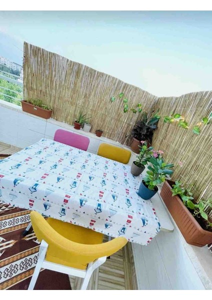 Hasır Kamış Bambu Çit Balkon Çiti Bahçe Çiti 60 cm x 5 Metre Dekorasyon