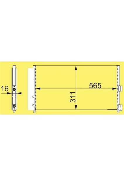 CFI270016 CFI270016 Klima Kondenseri Doblo 01 Idea 04 Punto 03 Ypsılon 06-11 1.3 Jtd-1.9jtd 605X305X16