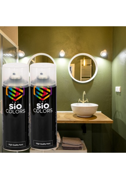 Sıvıya Dayanıklı Lavabo-Banyo-Fayans Yeşil&beyaz Tasarım Sprey Boya 400 ml