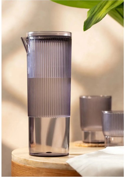 Raye 1200 ml Akrilik Sürahi Limonata Ayran Sürahisi Füme Kristal Sürahi