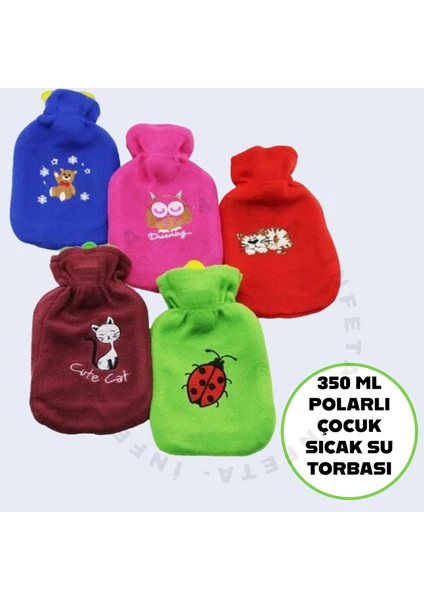 Polar Kılıflı Karışık Emojili Sıcak Su Torbası 350 ml Çocuk Sıcak Su Torbası El Isıtıcı