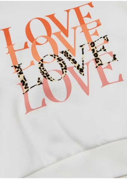 Kız Çocuk Love Baskılı Sweatshirt KT01900 fırsatları