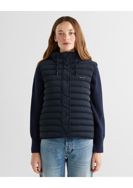 Kadın Lacivert Regular Fit Kapüşonlu Kapitone Yelek 47124301T.433