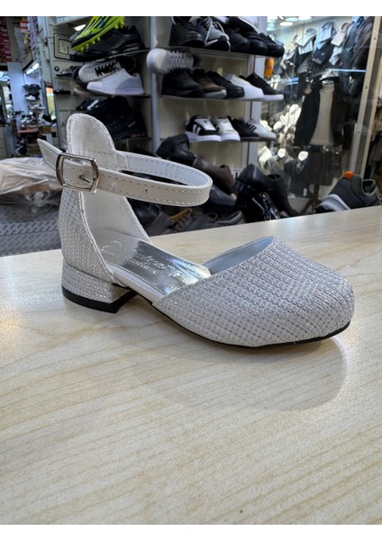 Bebe 22-25 Gümüş Topkulu Bilek Bantlı Özel Gün Abiye Ayakkabı
