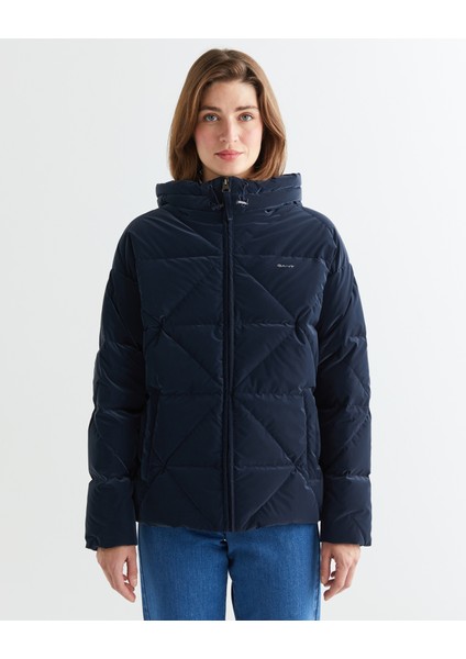 Kadın Lacivert Kapüşonlu Kapitone Mont 47124303T.433