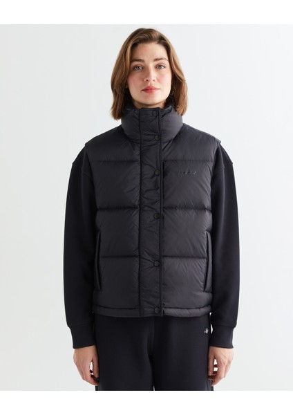Kadın Siyah Relaxed Fit Fermuarlı Logolu Yelek 4700348.5 indirimleri