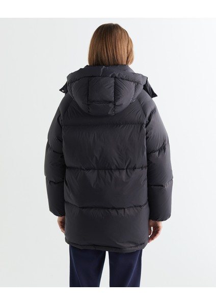 Kadın Siyah Relaxed Fit Kapüşonlu Mont 4700347.5