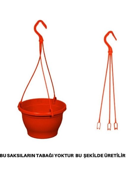 Askılı Makrome Saksı, 10 Adet, 3,4 Litre