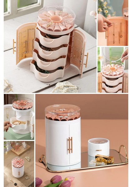 Luna Çekmeceli Kapaklı Askılı Takı Düzenleyici Mücevherat Bijuteri Aksesuar Organizer