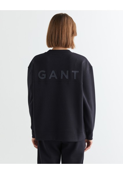 Kadın Siyah Oversize Fit Bisiklet Yaka Sweatshirt 42524314T.5