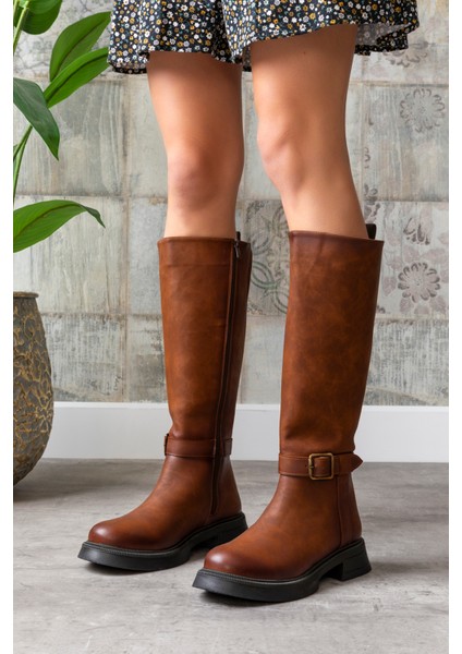 Kadın 1.sınıf Suni Deri Topuklu Çizme Tay Tüylü LEO2650 fırsatları