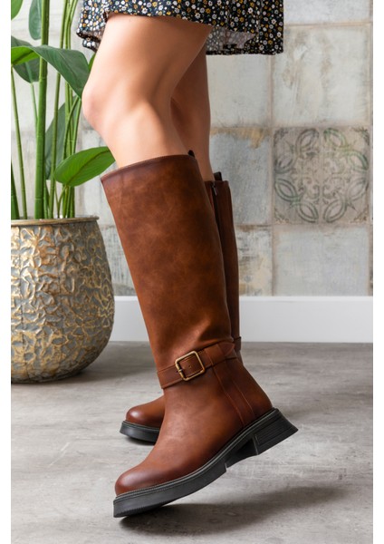 Kadın 1.sınıf Suni Deri Topuklu Çizme Tay Tüylü LEO2650 indirimleri