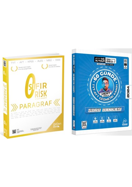 Paragraf Sıfır Risk ve Mert Hoca TYT AYT 60 Günde Geometri Kampı Soru Bankası