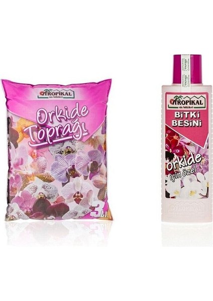 Orkide Toprağı 3 Litre, Orkide Besini 225 ml