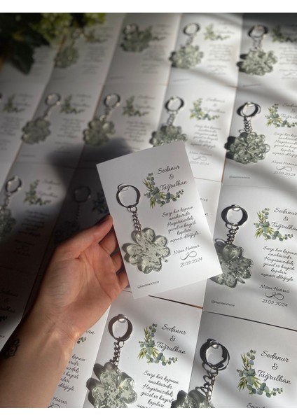 Yonca Şekilli Hediyelik Anahtarlık Nişan Söz Nikah Hediyeliği Hediyelik Anahtarlık indirimleri