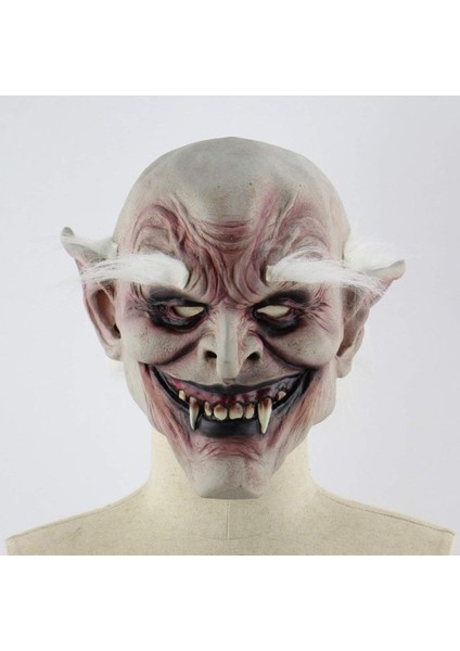 Nessiworld Korku Zombi Maskesi Beyaz Saçlı Kaşlı Lateks Vampir Maskesi Et Maske modelleri
