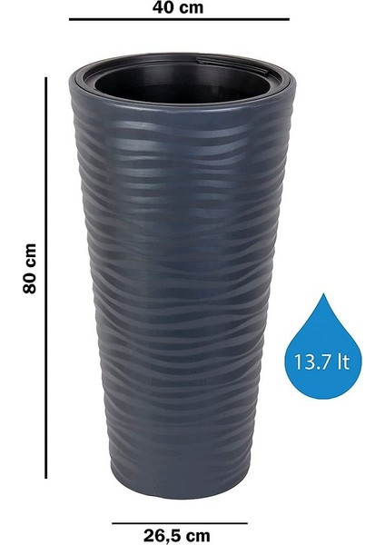 Kvt3 Kumsal Vazo Saksı No: 3 40 Cm 13,7 Litre Mocha fiyatları