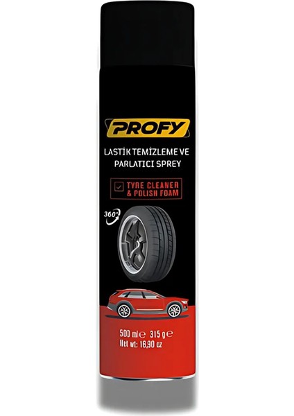 Lastik Temizleme ve Parlatıcı Sprey 500 ml – 360° Uygulama ile Göz Alıcı Parlaklık